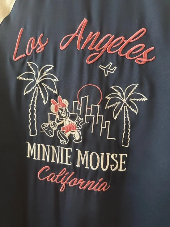 Uniqlo X Disney Satin Navy and Silver Minnie Mouse Varsity Jacket - Picture 6 of 6